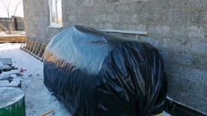Дом из арболита. Запуск газового отопления. Утепление газгольдера.