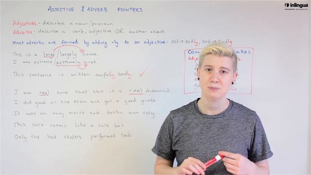 Adjective and adverb pointers - English Lessons with inlingua Vancouver