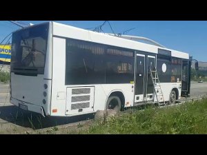 В Петропавловске рейсовый автобус врезался в световую опору (фото, видео)