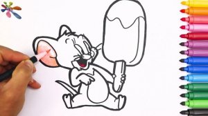 Tom and Jerry .How to draw Jerry. Coloring for kids .Том и Джерри раскраски для детей .