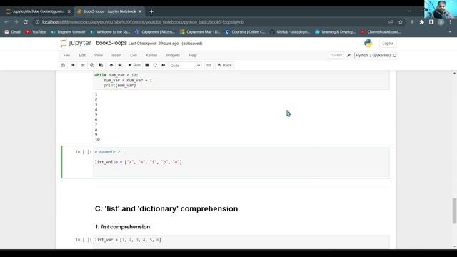 V5/V8 Loops: while loop and for loop and list and dictionary comprehension