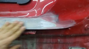 покраска KIA CERATO покраска краской красной трех слойкой. sata 3000.