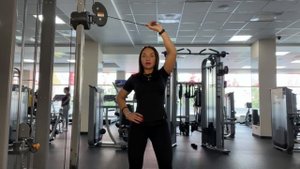 приведение плеча к туловищу с верхнего блока по 1 руке