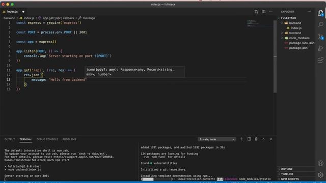 Как соеденить frontend и backend в рамках одного проекта ? React.js / Express.js. Fullstack смотреть онлайн