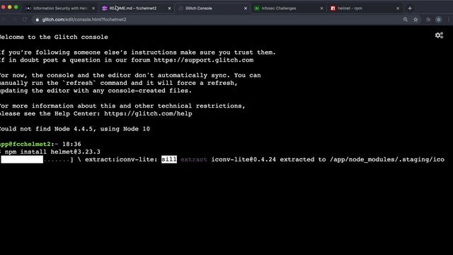 01 - Install and Require Helmet - Information Security with HelmetJS - freeCodeCamp смотреть онлайн