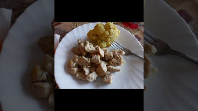 Жареная куриная грудка,цветная капуста.Пп  лёгкий обед.Pile,file.Karfiol.ням.??????