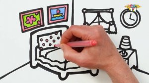 Раскраска красивой спальни для детей ! #Глиттер #Фломастеры #Карандаши #asmr