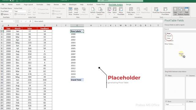 How to Convert Large set of Excel Data into Pivot Table Summary and Chart in Tamil |Prabas MS Offic