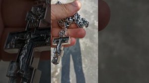 Цепь мужская плетения Бисмарк 130 гр и Крест Православный 55 гр