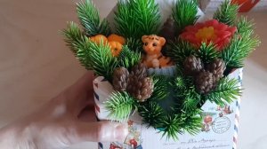 Новогодние букеты из мыла. Новогодняя подарочная коробочка мыла.