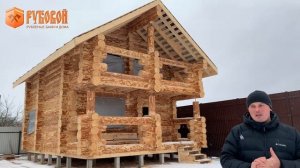 Двухэтажная рубленная баня с террасой. #Баня с балконом.