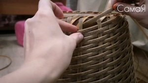 Большое плетеное кашпо для цветов из полиротанга своими руками