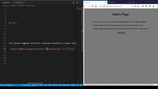 Instagram Style Modal, Showing Posts As Modal But Changes The URL As Well | JS Project