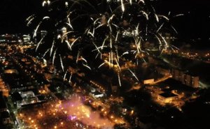 Лазерное шоу и фейерверк. День города. 21 июля. Остров. Псковская область