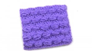 Узор Горизонтальные пышные столбики   Crochet pattern Horizontal puff stitchs