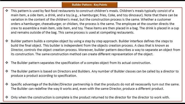 Builder Design pattern - keypoints смотреть онлайн