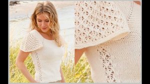 Ажурный узор, подсказки по схеме узора спицами для топа с крылышками