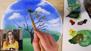 Шикарное ОСЕННЕЕ ДЕРЕВО!  Рисуем ВАТНЫМИ ПАЛОЧКАМИ / акрилом / гуашью #55