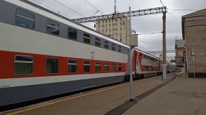 "Первый двухэтажный поезд из Питера в Анапу" ЭП1М-387 с двухэтажным поездом№278 СПБ - АНАПА