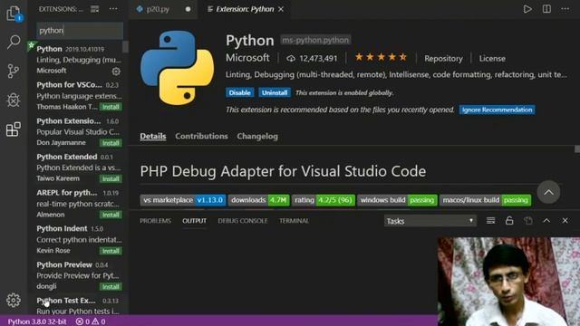 python 3 8 tutorial using VSCode to run python program for Absolute Beginners