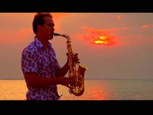 Saxophone at sunset