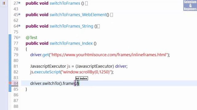 ✔ #Selenium frame (index) Switch To A Frame | (Video 32)