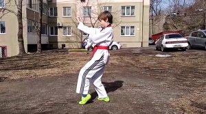 Taekwondo WTF. 7 пхумсэ, 2021. (Тхэгук Чиль Чан, съемка со спины)