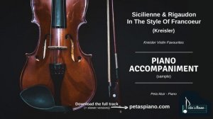 Sicilienne & Rigaudon In The Style Of Francoeur (Kreisler) - Piano Accompaniment (sample)