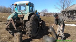 Ремонт камеры заднего колеса Т-40 не снимая его с трактора , без домкрата , открытие сезона 2022
