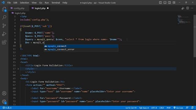 username and password validation in php with database || login form validation in php