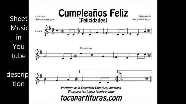 Happy Birthday Sheets Music for flute violin sax trumpet clarinet viola oboe trombone cello смотреть онлайн