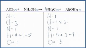 How to Balance AlCl3 + NH4OH = NH4Cl + Al(OH)3