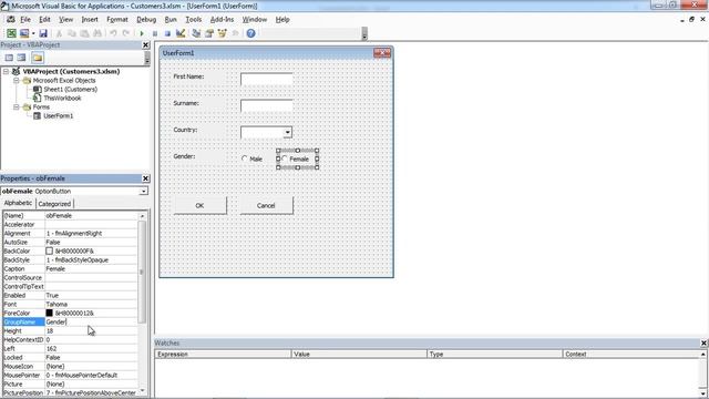 Excel UserForm Data Entry (VBA) #3 - OptionButton