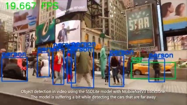 Real-Time Object Detection using SSDLite with MobileNetV3 Backbone with PyTorch