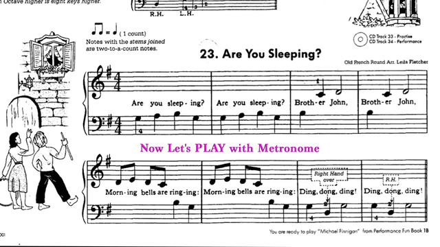 The Piano Book - Lesson 23 Are you Sleeping - Leila Fletcher Piano Course Book 1