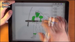 iPad Pro, How to draw ninja turtles, Arnold, Как нарисовать черепашек ниндзя