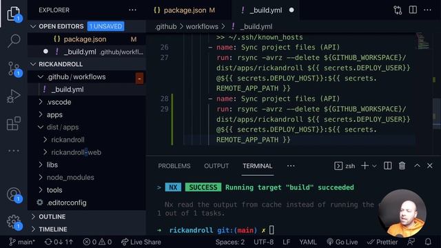 DevTips Daily: Rick and Roll Project - Adding a frontend web app to the CI pipeline (GitHub Action)