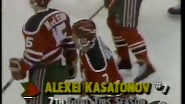 Alexei Kasatonov scores vs Red Wings for Devils (28 jan 1991) смотреть онлайн
