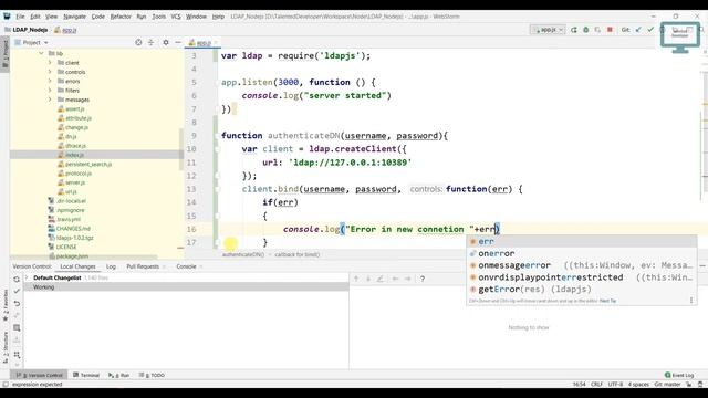 5. LDAP Node : Create LDAP Connection in Node js(LDAP Authentication)