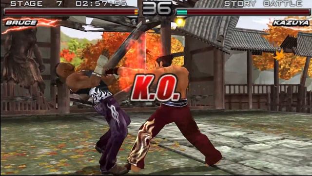 Tekken 5: Dark Resurrection. Gameplay. Bruce Irvin - Story Battle. смотреть онлайн