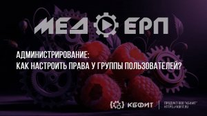 КБФИТ: МЕДЕРП. Администрирование. Как настроить права у группы пользователей?