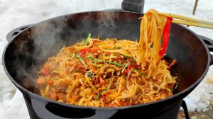 WOK / УДОН С КУРИЦЕЙ И ОВОЩАМИ |  в соусе терияки - готовим в казане, на открытом огне.