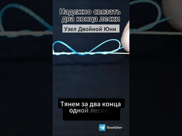 Связать две лески между собой | Прочный узел Двойной Юни | #рыбалка #fishing #снастидлярыбалки