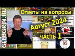 Ответы на вопросы. Август 2024. Часть 1