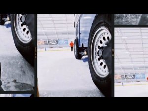 Zamboni 526 подготовка ледового поля крупный план