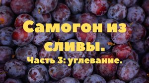 Часть 3 Самогон из сливы. Углевание