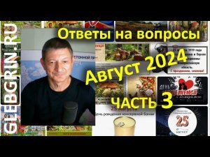 Ответы на вопросы. Август 2024. Часть 3