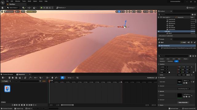 87. Animating Birds Flying Across Horizon