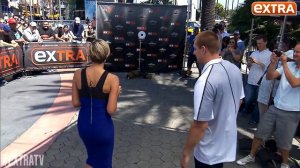 Rob Gronkowski Takes on 'Extra's' Charissa Thompson in Throwing Contest