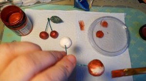 Делаем вишенки из ваты. Вариант 1. Часть 3.